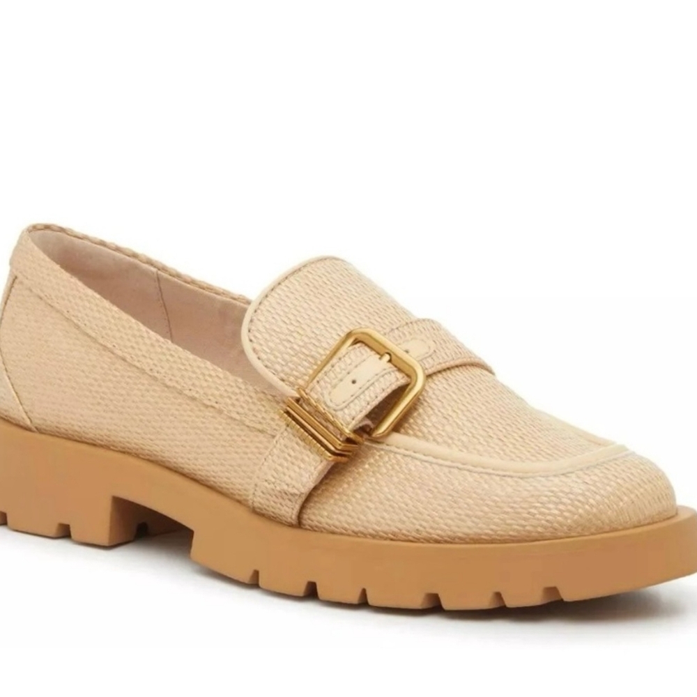 NWT DOLCE VITA Ericka Raffia Loafer Lug Sole - Natural, Tan